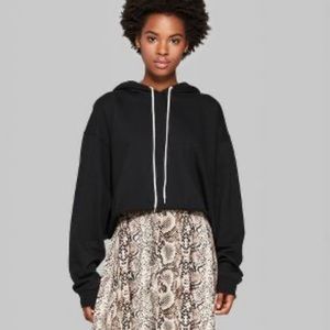 Black cropped hoodie